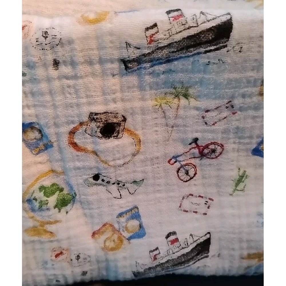 Aden & Anais Cotton Blanket Baby Muslin Travel Camera Ship Plane Unisex‎ Swaddle - Picture 3 of 3